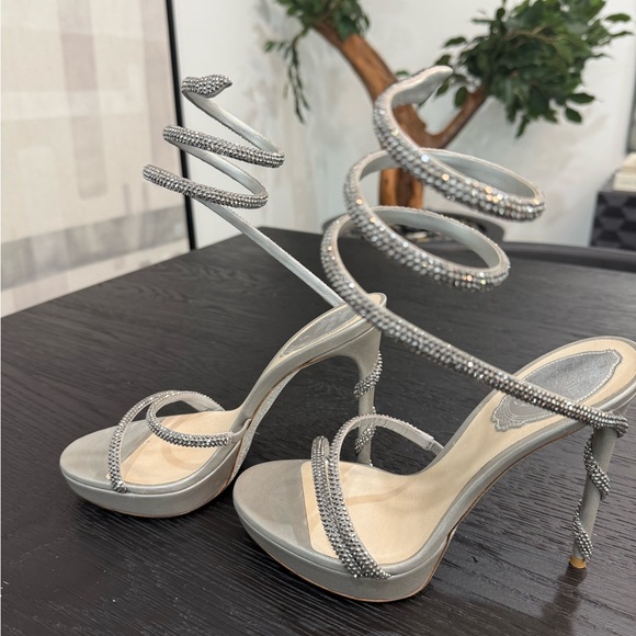 Rene Caovilla MARGOT SILVER PLATFORM SANDAL 120 - Picture 5 of 11
